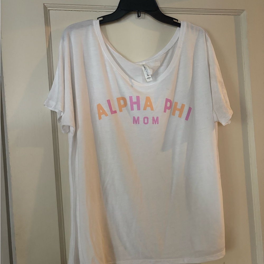 Alpha Phi Mom White T-Shirt